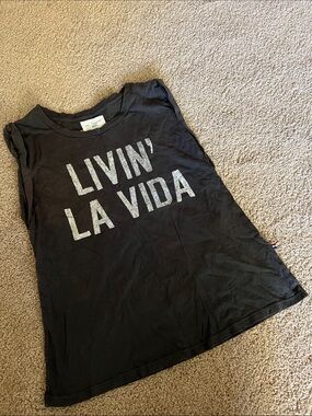 Sol Angeles Black Tee with 'Livin' La Vida' Graphic